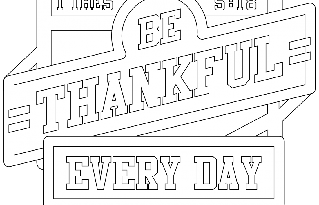 Be Thankful Every Day Color Sheet